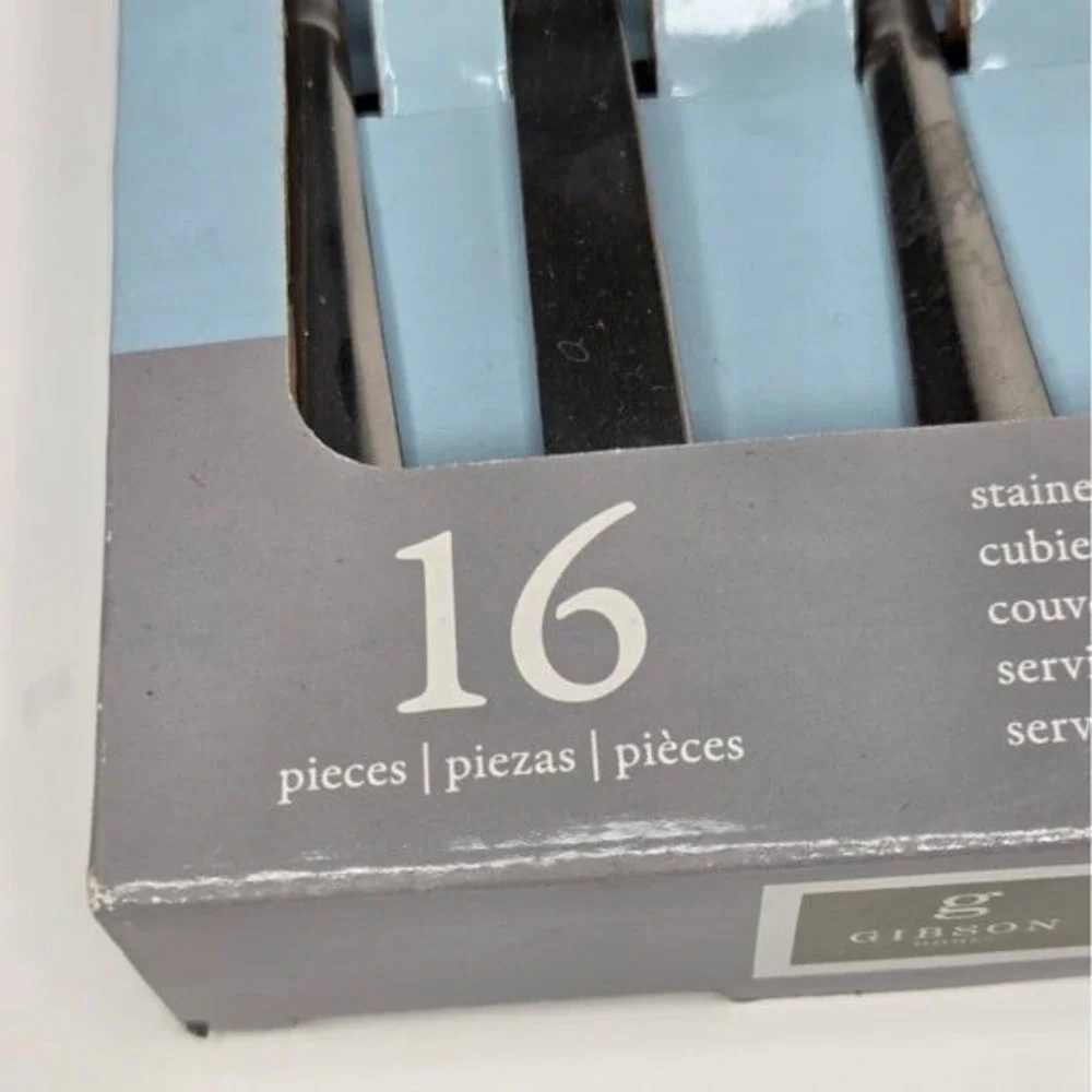 Gibson Stainless Steel Silverware‎ Flatware Set 16 Piece NEW IN BOX
